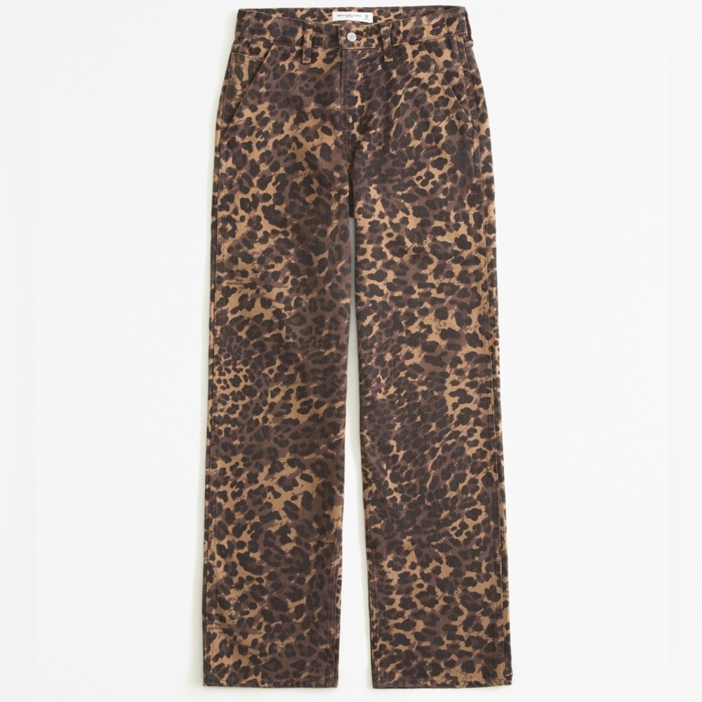 Abercrombie The Baggy Low Rise Leopard Jean